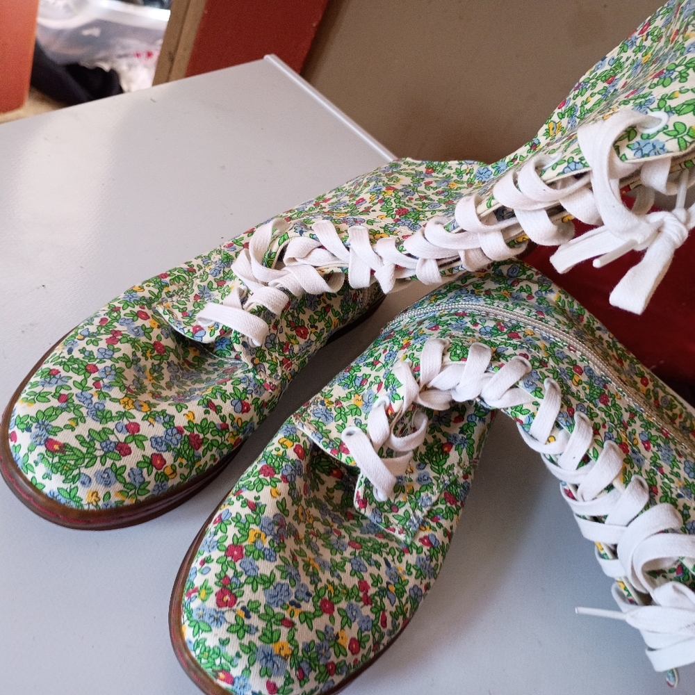 Vintage Y2K Dr Martens Knee High Floral Boots 8 retro Sneakers Shoes - Picture 6 of 6